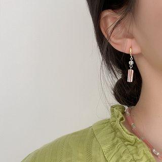 Faux Gemstone Drop Earring 1 Pair - Gold & Pink - One Size