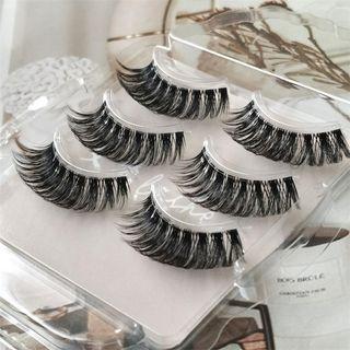 Set Of 3: False Eyelashes (df12) Black - One Size