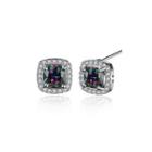 Dazzling Oval Colored Cubic Zirconia Stud Earrings Silver - One Size