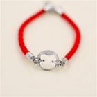 Monkey Sterling Silver Red String Bracelet Silver & Red - One Size