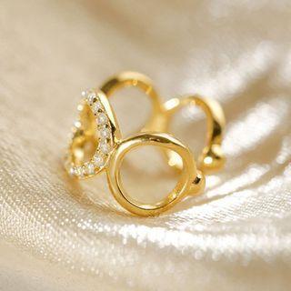 Rhinestone Ear Cuff E1167 - 1 Pc - Gold - One Size