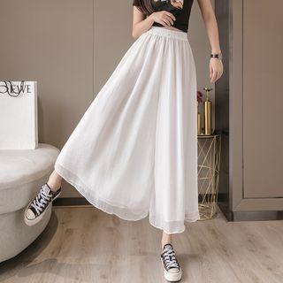 High-waist Chiffon Wide-leg Skorts