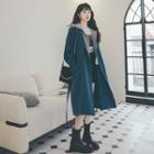 Mock Two-piece Hooded Trench Jacket
