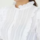 Frilled Long-sleeve Blouse
