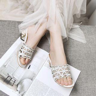 Cutout Detail Block Heel Sandals