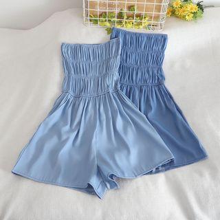 Strapless Plaid Mini Bodycon Pants