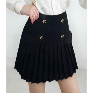 Button-detail Pleated Skort