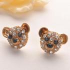 Diamond Bear Earring  Gold - One Size