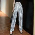 High-waist Dotted Wide-leg Dress Pants