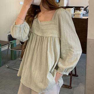 Embroidered Square Neck Blouse