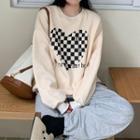 Checkered Heart Sweatshirt
