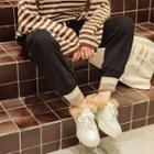 Cropped Contrast-trim High-waist Pants