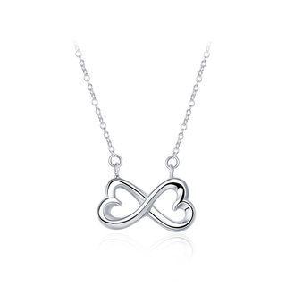 Simple Bow Necklace Silver - One Size