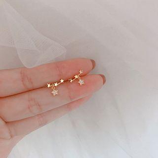 Sterling Silver Star Stud Earring 1 Pair - Eh0576 - Gold - One Size