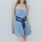 Spaghetti Strap Tied Swim Dress