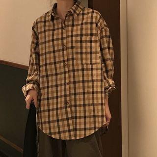 Plaid Shirt / Cropped Wide Leg Pants