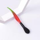 Leaf Handle Makeup Brush 1-t-01-530 - 1 Pc - Green & Red & Black - One Size