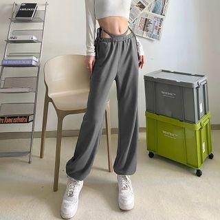 Tie-strap Cutout Sweatpants
