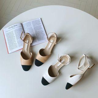 Toe-cap Ankle-strap Flats