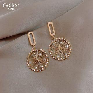 Faux Crystal Dream Catcher Dangle Earring 1 Pair - Gold - One Size