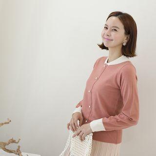 Button-down Collared Knit Top