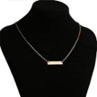 Alloy Bar Pendant Necklace Gold - One Size