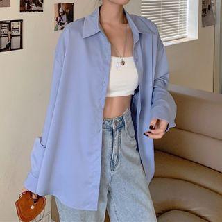 Simple Design Long-sleeve Shirt