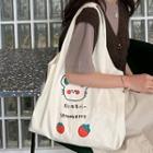 Mouse Print Canvas Tote Bag White - One Size