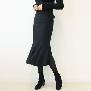 Band-waist Mermaid Knit Skirt