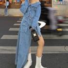 Off-shoulder Denim Shirt / Asymmetrical Skirt