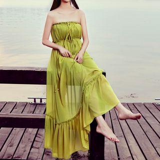 Strapless Plain Maxi Sundress