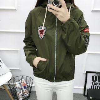 Hood Applique Zip Jacket