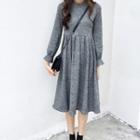 Mock-neck Long-sleeve A-line Dress