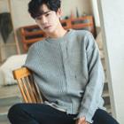 Distressed Crew-neck Sweater