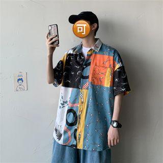 Pattern Printed Short-sleeve Shirt