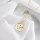 925 Sterling Silver Cupid Coin Pendant Necklace Ns251 - One Size