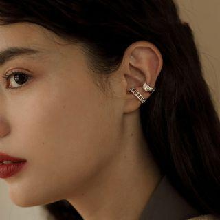 Set Of 2: Ear Cuff Eh0917 - Silver - One Size