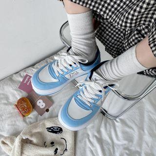 Rabbit Print Platform Lace Up Sneakers