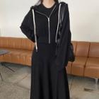 Set: Zip Hoodie + Midi Tank Dress Black - One Size