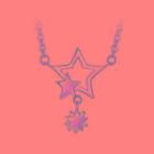 925 Rose Gold Plated Stars Pendant With White Cubic Zircon Necklace