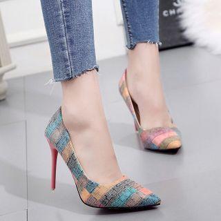 Plaid High-heel Pumps