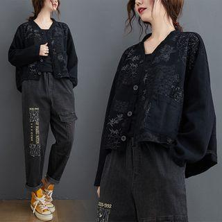 Printed Single-breasted Jacket