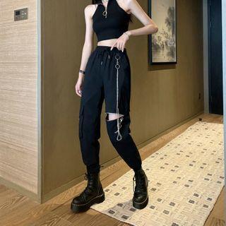 Halter Neck Crop Top / Cargo Pants / Set