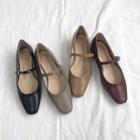 Square-toe Mary Jane Loafers