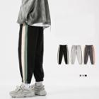 High-waist Drawstring Striped Sweatpants