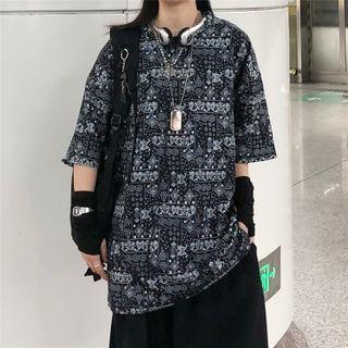Couple Matching Short Sleeve Paisley Print Shirt