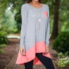 Two Tone Long-sleeve Top