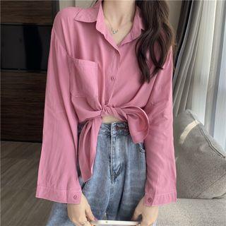 Long-sleeve Pocket-detail Shirt