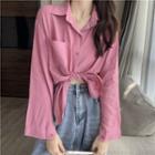 Long-sleeve Pocket-detail Shirt