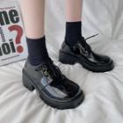 Platform Block Heel Lace Up Loafers